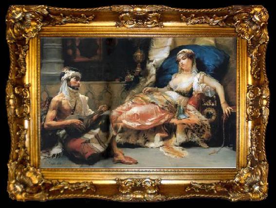 framed  unknow artist Arab or Arabic people and life. Orientalism oil paintings 568, ta009-2